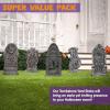 imageJOYIN 17 Halloween Tombstones for Graves Decorations Outdoor 5 Pack Foam RIP Graveyard Headstone Decorations and 12 Bonus Metal Stakes for Halloween Yard Lawn Decor