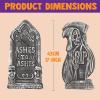 imageJOYIN 17 Halloween Tombstones for Graves Decorations Outdoor 5 Pack Foam RIP Graveyard Headstone Decorations and 12 Bonus Metal Stakes for Halloween Yard Lawn Decor