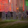 imageJOYIN 17 Halloween Tombstones for Graves Decorations Outdoor 5 Pack Foam RIP Graveyard Headstone Decorations and 12 Bonus Metal Stakes for Halloween Yard Lawn Decor