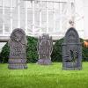 imageJOYIN 17 Halloween Tombstones for Graves Decorations Outdoor 5 Pack Foam RIP Graveyard Headstone Decorations and 12 Bonus Metal Stakes for Halloween Yard Lawn Decor