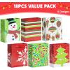 imageJOYIN 18 PCS Christmas Paper Bags for Present Xmas Gift Wrap Bags with Handles for Wrapping Xmas Holiday Presents Thanksgiving Gift Decor Classroom and Party Favors 9quotx 35quotx 73quot