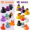 imageJOYIN 18 PCS Halloween Rubber Ducks Halloween Ducks for Halloween Goodie Bag Fillers Rubber Duckies Baby Bath Toys for Halloween Party Favors Decorations School Classroom Game Prizes