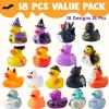 imageJOYIN 18 PCS Halloween Rubber Ducks Halloween Ducks for Halloween Goodie Bag Fillers Rubber Duckies Baby Bath Toys for Halloween Party Favors Decorations School Classroom Game Prizes