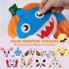 imageJOYIN 18 Packs Halloween Pumpkin Decorating Stickers Craft Kit Halloween Party Supplies Arts Activities Kids Party Favors Jack O Lantern Foam Face Sticker in 9 Animal Designs Classroom Games