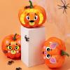 imageJOYIN 18 Packs Halloween Pumpkin Decorating Stickers Craft Kit Halloween Party Supplies Arts Activities Kids Party Favors Jack O Lantern Foam Face Sticker in 9 Animal Designs Classroom Games