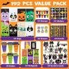 imageJOYIN 192PCS Halloween Stationery Set Trick or Treat Gifts for Kids 24 Pack Halloween Themed Stationery Set for Party Favors Carnival Game Prizes Classroom School Party Supplies Goodie Bag Fillers