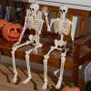 imageJOYIN 2 PCS 24 Halloween Skeleton Decor 2 FT Full Body Stayable Posable Skeletons for Halloween White Human Plastic Bones with Movable Joints for Spooky Indoor Outdoor Decoration Graveyard PropYellow