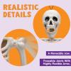 imageJOYIN 2 PCS 24 Halloween Skeleton Decor 2 FT Full Body Stayable Posable Skeletons for Halloween White Human Plastic Bones with Movable Joints for Spooky Indoor Outdoor Decoration Graveyard PropWhite