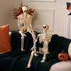 imageJOYIN 2 PCS 24 Halloween Skeleton Decor 2 FT Full Body Stayable Posable Skeletons for Halloween White Human Plastic Bones with Movable Joints for Spooky Indoor Outdoor Decoration Graveyard PropYellow