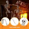 imageJOYIN 2 PCS 24 Halloween Skeleton Decor 2 FT Full Body Stayable Posable Skeletons for Halloween White Human Plastic Bones with Movable Joints for Spooky Indoor Outdoor Decoration Graveyard PropWhite