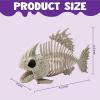 imageJOYIN 2 PCS 95 Halloween Posable Fish Skeleton Decor Animal Plastic Bones with Posable Joints for Indoor Outdoor Halloween Decorations Party Props Yard Patio Lawn Garden Props Decor
