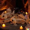 imageJOYIN 2 PCS 95 Halloween Posable Fish Skeleton Decor Animal Plastic Bones with Posable Joints for Indoor Outdoor Halloween Decorations Party Props Yard Patio Lawn Garden Props Decor