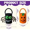 imageJOYIN 2 PCS Halloween Plush Candy Bucket 59quot X 87quot Tote Bucket Spider and Pumpkin Halloween Basket with Handle Trick or Treating Gift for Kid Party Favor Supplies Decor
