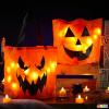 imageJOYIN 2 PCS Halloween Trick or Treat Bags 10 x 118 inches LED Light Orange Pumpkin Buckets Reusable Goody Candy Bucket for Kids Trick or Treating Halloween Birthday Party Favor Supplies