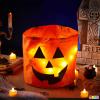 imageJOYIN 2 PCS Halloween Trick or Treat Bags 10 x 118 inches LED Light Orange Pumpkin Buckets Reusable Goody Candy Bucket for Kids Trick or Treating Halloween Birthday Party Favor Supplies