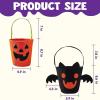 imageJOYIN 2 PCS Halloween Trick or Treat Bags 6 X 9 Orange Pumpkin Candy Bucket for Trick or Treating Black Reusable Bat Goody Tote Bucket Portable Felt Baskets for Kids Halloween Party Favor Supplies
