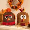 imageJOYIN 2 PCS Thanksgiving Pom Poms Beanie Hats Turkey Trots Thanksgiving Role Play Cosplay Party Supplies Accessories Costume Hats Brown