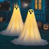imageJOYIN 2 Packs 47 Halloween Decorations Outdoor Standing Ghost Light Up Spooky Ghost with Witch Hat ampamp Remote Control Glowing Halloween Decor for Yard Porch Lawn Garden Party Supplies Haunted HouseStanding Ghost