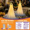 imageJOYIN 2 Packs 47 Halloween Decorations Outdoor Standing Ghost Light Up Spooky Ghost with Witch Hat ampamp Remote Control Glowing Halloween Decor for Yard Porch Lawn Garden Party Supplies Haunted HouseStanding Ghost