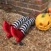 imageJOYIN 2 Pcs 21 Halloween Decorations Outdoor Witch Legs Yard Stakes Witch Halloween Graveyard Lawn Yard Prop and Patio DecorationsWhite Black