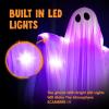 imageJOYIN 2 Pcs 47 Halloween Light up Hanging Ghost Decoration Outdoor with Warm LED Light Halloween Flying Hanging Ghosts for Haunted House Prop Front Yard Patio Party Decor Indoor OutdoorPurple Ghosts