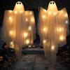 imageJOYIN 2 Pcs 47 Halloween Light up Hanging Ghost Decoration Outdoor with Warm LED Light Halloween Flying Hanging Ghosts for Haunted House Prop Front Yard Patio Party Decor Indoor OutdoorWarm White Ghosts
