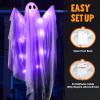 imageJOYIN 2 Pcs 47 Halloween Light up Hanging Ghost Decoration Outdoor with Warm LED Light Halloween Flying Hanging Ghosts for Haunted House Prop Front Yard Patio Party Decor Indoor OutdoorPurple Ghosts