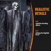 imageJOYIN 2 Pcs Halloween Hanging Swinging Ghosts Decorations Outdoor Halloween Scary Decor with Lighted Up Eyes Creepy Swinging Skeleton Flying Props for Yard Patio Lawn GardenHanging Grim Reaper