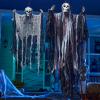 imageJOYIN 2 Pcs Halloween Hanging Swinging Ghosts Decorations Outdoor Halloween Scary Decor with Lighted Up Eyes Creepy Swinging Skeleton Flying Props for Yard Patio Lawn GardenHanging Grim Reaper