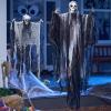 imageJOYIN 2 Pcs Halloween Hanging Swinging Ghosts Decorations Outdoor Halloween Scary Decor with Lighted Up Eyes Creepy Swinging Skeleton Flying Props for Yard Patio Lawn GardenHanging Grim Reaper