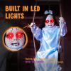 imageJOYIN 2 Pcs Hanging Ghosts Halloween Decorations Outdoor 3ft Blue Swinging Creepy Sister Ghost with LED Red Light Eyes Creepy Girl Twins Doll Decor for Indoor Flying Props for Yard Patio Lawn Garden