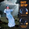 imageJOYIN 2 Pcs Hanging Ghosts Halloween Decorations Outdoor 3ft Blue Swinging Creepy Sister Ghost with LED Red Light Eyes Creepy Girl Twins Doll Decor for Indoor Flying Props for Yard Patio Lawn Garden