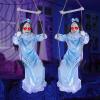 imageJOYIN 2 Pcs Hanging Ghosts Halloween Decorations Outdoor 3ft Blue Swinging Creepy Sister Ghost with LED Red Light Eyes Creepy Girl Twins Doll Decor for Indoor Flying Props for Yard Patio Lawn Garden
