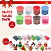 imageJOYIN 2025 Christmas Advent Calendar 24 Days Christmas Countdown Calendar Slime ampamp Charms Kit with Xmas Dessert Theme Accessories Xmas Party Favors Supplies Kids Fun Gifts for Boys Girls