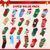 imageJOYIN 2025 Christmas Advent Calendar 24 Days Christmas Warm Cotton Socks for Adults Xmas Countdown Calendar with 20 Low Cut ampamp 4 Knee High Socks Xmas Accessories Party Favor Gifts