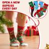 imageJOYIN 2025 Christmas Advent Calendar 24 Days Christmas Warm Cotton Socks for Adults Xmas Countdown Calendar with 20 Low Cut ampamp 4 Knee High Socks Xmas Accessories Party Favor Gifts