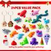 imageJOYIN 2025 Christmas Advent Calendar 3D Printed Toys 24 Pcs 3D Printed Animal ampamp Xmas Theme Toys Christmas Countdown Calendar Xmas Party Favors Supplies Classroom Prizes Fun Gifts for Kids