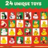 imageJOYIN 2025 Christmas Advent Calendar Ducks 24 Days Christmas Countdown Rubber Ducks for Boys Girls Toddlers Kids Xmas Party Favor Gifts Rubber Ducky Bath Toys Kids Xmas Fun Gifts