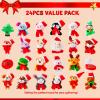 imageJOYIN 2025 Christmas Advent Calendar with Plush 24 Days Countdown Calendar Stuffed Animals Plush with Santa Hats Christmas Party Favor Gifts Xmas Classroom Prizes Toys for Kids Boys Girls