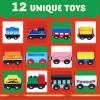 imageJOYIN 2025 Christmas Countdown Advent Calendar with 12 PCS Wooden Train Cars Magnetic Train Sets12 Days Cars Advent Calendar for Boys Kids Christmas Party Favor Classroom Prizes Xmas Gift
