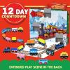 imageJOYIN 2025 Christmas Countdown Advent Calendar with 12 PCS Wooden Train Cars Magnetic Train Sets12 Days Cars Advent Calendar for Boys Kids Christmas Party Favor Classroom Prizes Xmas Gift