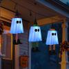imageJOYIN 236 3PCS Halloween Hanging Ghosts Decorations Outdoor Blue Hanging Light Up Ghost Decor with Witch Hat ampamp Timer Halloween Decorations for Yard Patio Tree Garden Outside Haunted House PartyBlue Ghosts