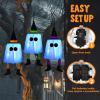 imageJOYIN 236 3PCS Halloween Hanging Ghosts Decorations Outdoor Blue Hanging Light Up Ghost Decor with Witch Hat ampamp Timer Halloween Decorations for Yard Patio Tree Garden Outside Haunted House PartyBlue Ghosts