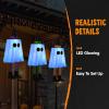 imageJOYIN 236 3PCS Halloween Hanging Ghosts Decorations Outdoor Blue Hanging Light Up Ghost Decor with Witch Hat ampamp Timer Halloween Decorations for Yard Patio Tree Garden Outside Haunted House PartyBlue Ghosts