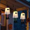 imageJOYIN 236 3PCS Halloween Hanging Ghosts Decorations Outdoor Blue Hanging Light Up Ghost Decor with Witch Hat ampamp Timer Halloween Decorations for Yard Patio Tree Garden Outside Haunted House PartyWarm White Ghosts