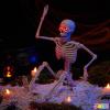 imageJOYIN 24 Inch Halloween Posable Skeleton with LED Red Glowing Eyes 2FT Realistic Hanging Skeleton Bone Full Body Movable Joints for Halloween Indoor Outdoor Decoration Prop Haunted House Party Decor