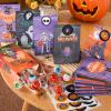 imageJOYIN 24 PCS Halloween Treat Bags with Stickers Candy and Goodie Bags for Halloween Party Favors Supplies Trick or Treat Bag for Kids Students Classroom Exchange Game Prize
