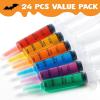 imageJOYIN 24 PCs 20ml Plastic Syringes Reusable EasyGrip Caps Container Tubes with Caps ampamp Individually Wrapped for Halloween Thanksgiving Christmas Party Supplies Other Themed Party