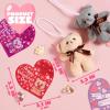imageJOYIN 24 Packs Valentines Day Heart Cards with Plush Toy Party Favors Mini Stuffed Animal Plush Toys for Valentines Day Gifts Kids Classroom School Exchange Prize brown bear