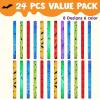 imageJOYIN 24 Pcs Halloween Glow Stick Hanging Wands in 8 Different Pattern Designs and 6 Colors for Kids Party Favors Halloween Party Supplies Glow in the Dark Goodies Bags Fillers Non Candy Treats